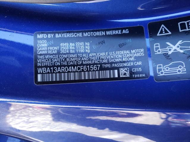 2021 BMW M440XI WBA13AR04MCF61567