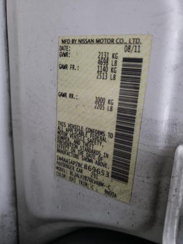 2011 Nissan Maxima S VIN: 1N4AA5AP2BC869653 Lot: 35159852