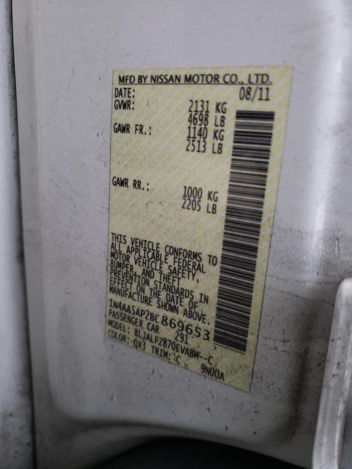 1N4AA5AP2BC869653 2011 Nissan Maxima S