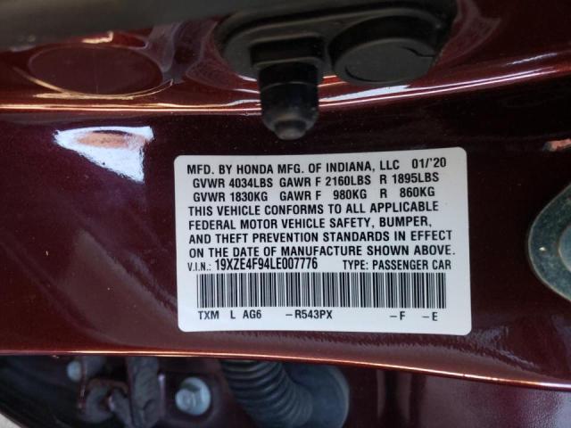 2020 HONDA INSIGHT TO 19XZE4F94LE007776