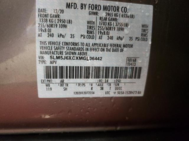 2021 LINCOLN AVIATOR 5LM5J6XCXMGL06442