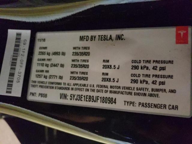 2018 TESLA MODEL 3 5YJ3E1EB9JF180984