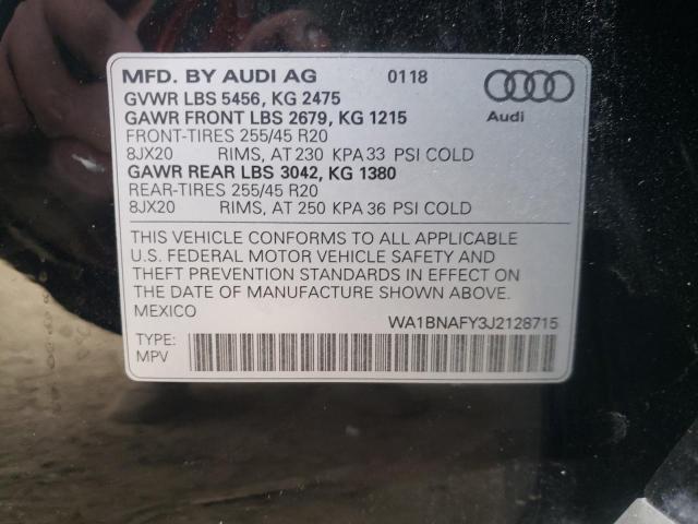 2018 AUDI Q5 PREMIUM WA1BNAFY3J2128715