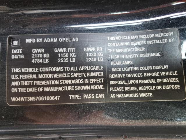 2016 BUICK CASCADA PR W04WT3N57GG100647