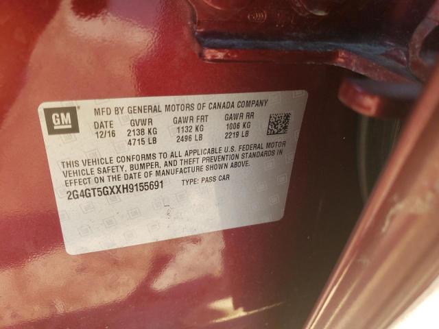 2017 BUICK REGAL GS 2G4GT5GXXH9155691