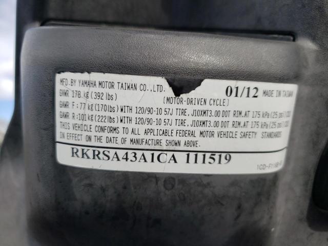 2012 YAMAHA YW50 F RKRSA43A1CA111519
