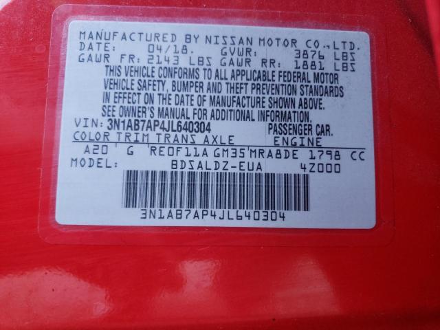 2018 NISSAN SENTRA S 3N1AB7AP4JL640304