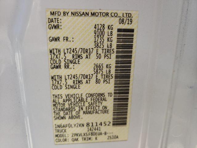 2019 NISSAN NV 2500 S 1N6AF0LY2KN811452