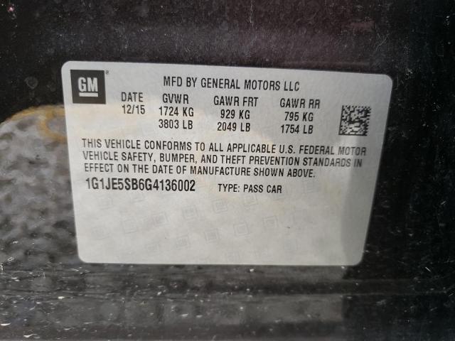 2016 CHEVROLET SONIC LTZ 1G1JE5SB6G4136002