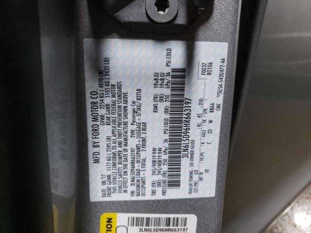 2017 LINCOLN MKZ SELECT 3LN6L5D96HR663197