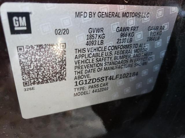2020 CHEVROLET MALIBU LT 1G1ZD5ST4LF102184