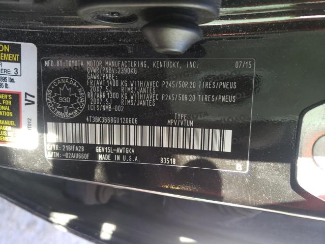 2016 TOYOTA VENZA XLE 4T3BK3BB8GU120606