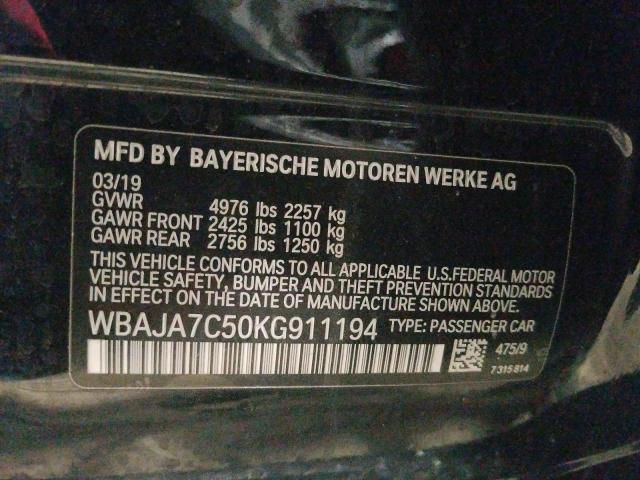 2019 BMW 530 XI WBAJA7C50KG911194