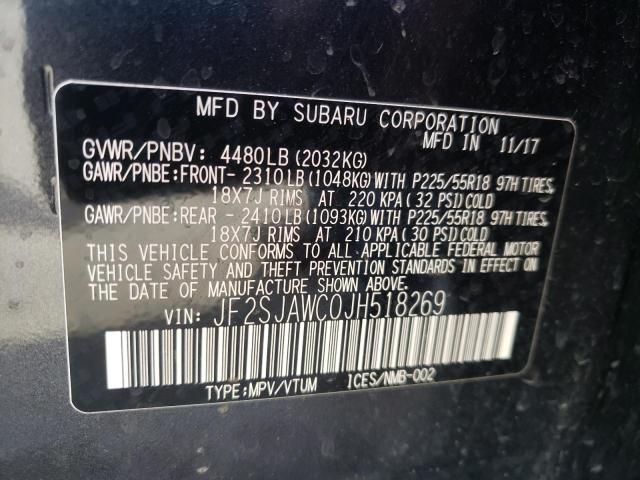 2018 SUBARU FORESTER 2 JF2SJAWC0JH518269
