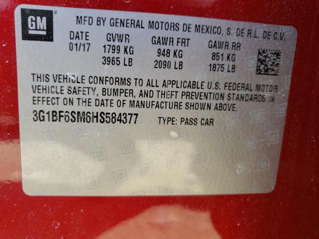 2017 CHEVROLET CRUZE PREM - 3G1BF6SM6HS584377