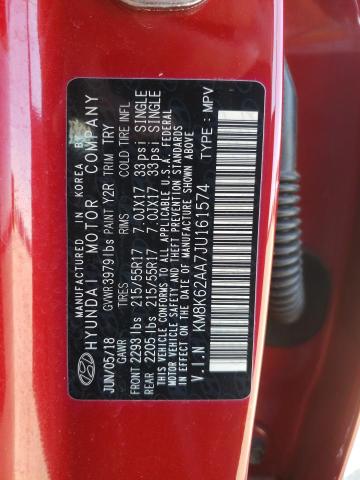 2018 HYUNDAI KONA SEL - KM8K62AA7JU161574