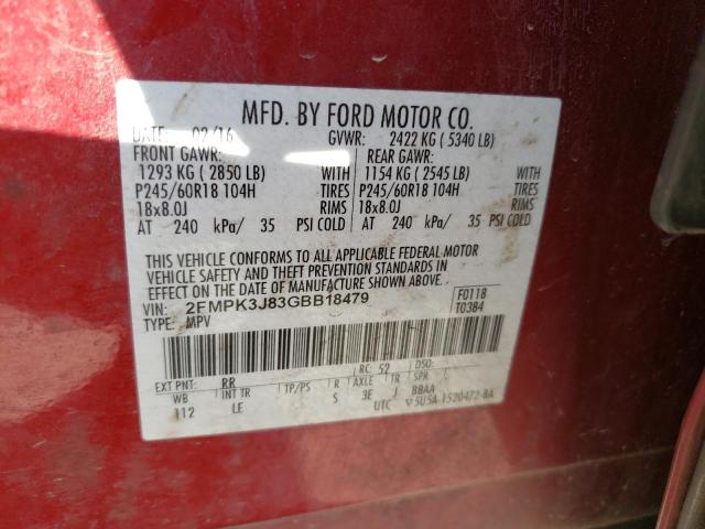 2016 FORD EDGE SEL 2FMPK3J83GBB18479