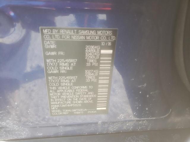 2017 NISSAN ROGUE S KNMAT2MT4HP511211