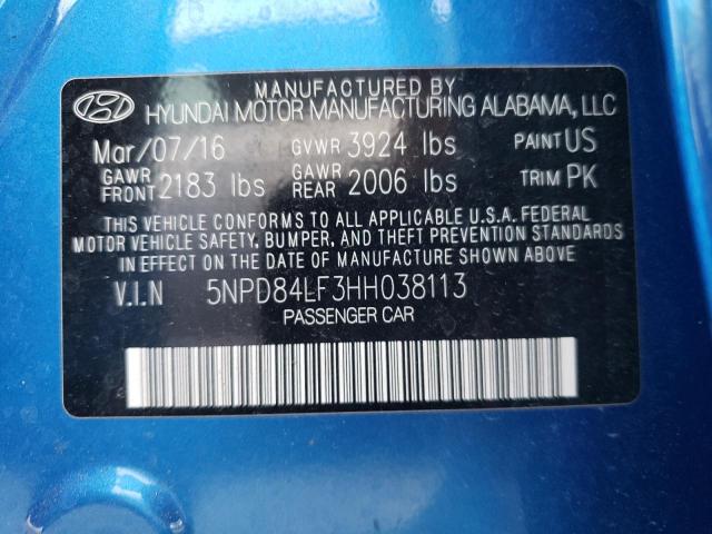 5NPD84LF3HH038113 Hyundai Elantra Se 2017. Фото: 9