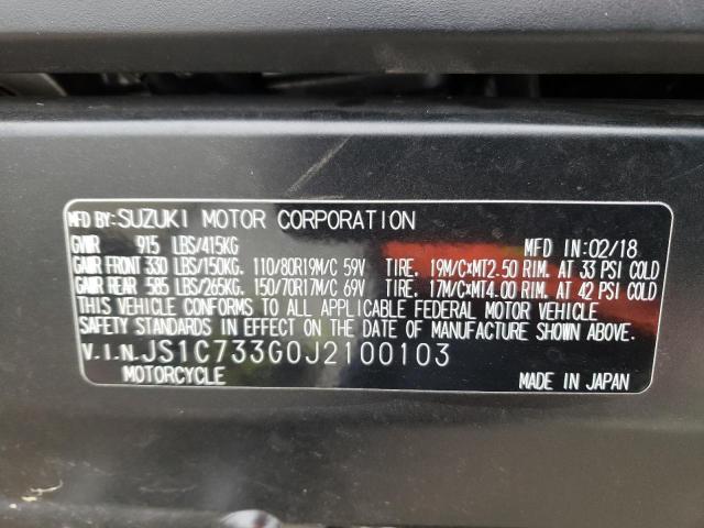 2018 SUZUKI DL650 A JS1C733G0J2100103