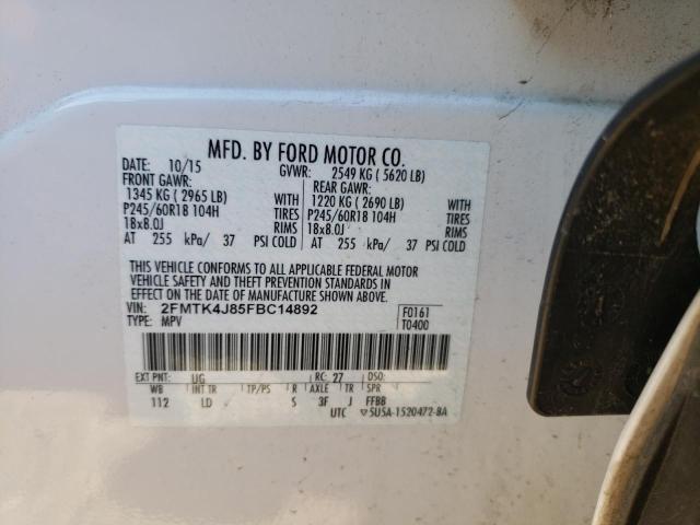 2015 FORD EDGE SEL - 2FMTK4J85FBC14892