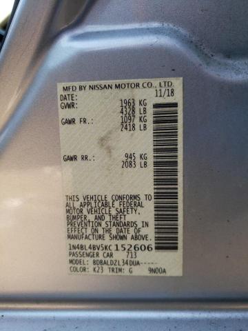 2019 NISSAN ALTIMA S 1N4BL4BV5KC152606