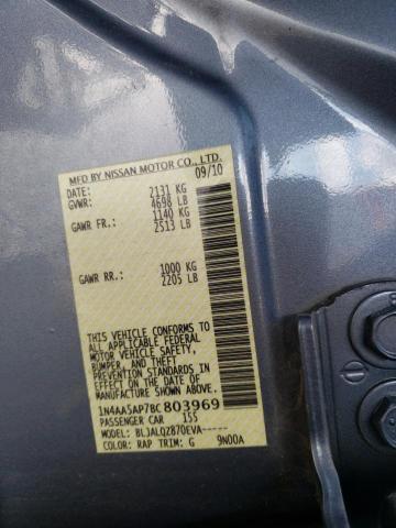 1N4AA5AP7BC803969 Nissan Maxima S 2011. Фото: 9