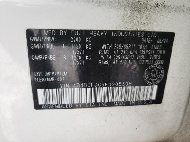 4S4BSFDC9F3205538 Subaru Outback 3.6r Premium