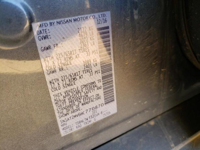 2017 NISSAN ROGUE SV 5N1AT2MV6HC770870