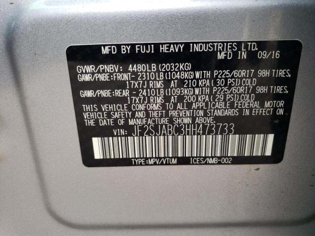 JF2SJABC3HH473733 Subaru Forester 2 2017. Фото: 9