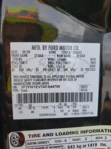2010 FORD F150 SUPER - 1FTFW1EV7AFA44790