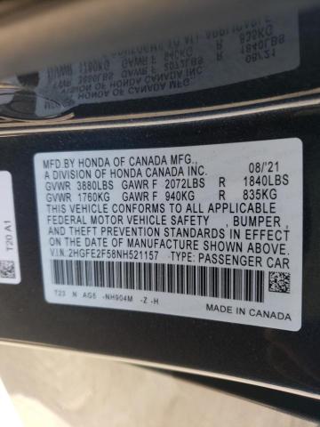 2HGFE2F58NH521157 Honda Civic Spor 2022. Фото: 9