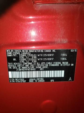 2015 TOYOTA RAV 4 2T3BFREV4FW318482