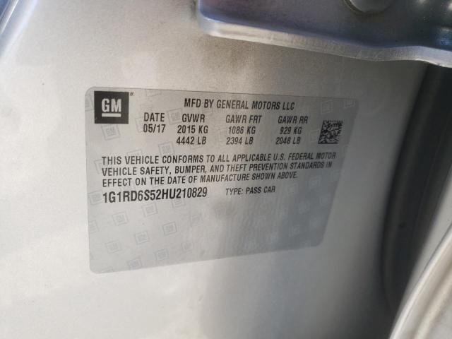 2017 CHEVROLET VOLT PREMI 1G1RD6S52HU210829