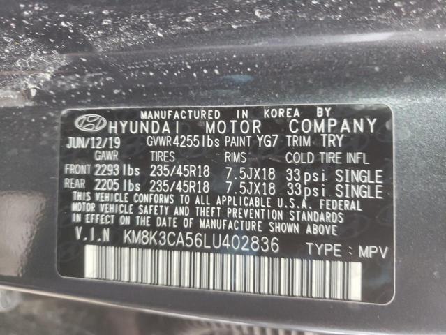 2020 HYUNDAI KONA LIMIT KM8K3CA56LU402836