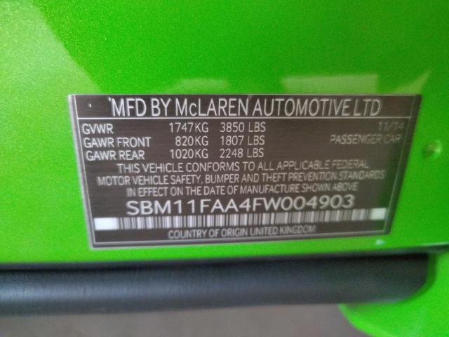 2015 MCLAREN AUTOMOTIVE 650S SPIDE SBM11FAA4FW004903