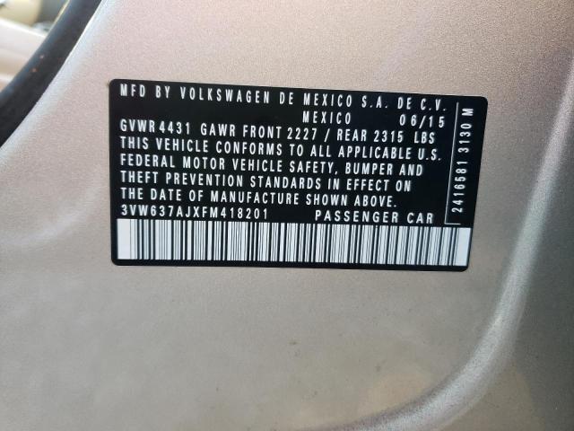 2015 VOLKSWAGEN JETTA HYBR - 3VW637AJXFM418201