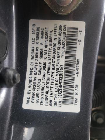 2019 HONDA INSIGHT TO 19XZE4F93KE016161