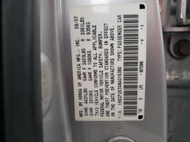 1HGCP26748A016380 Honda Accord Ex 2008. Фото: 9
