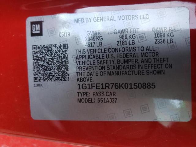 1G1FE1R76K0150885 Chevrolet Camaro Ss 2019. Фото: 9
