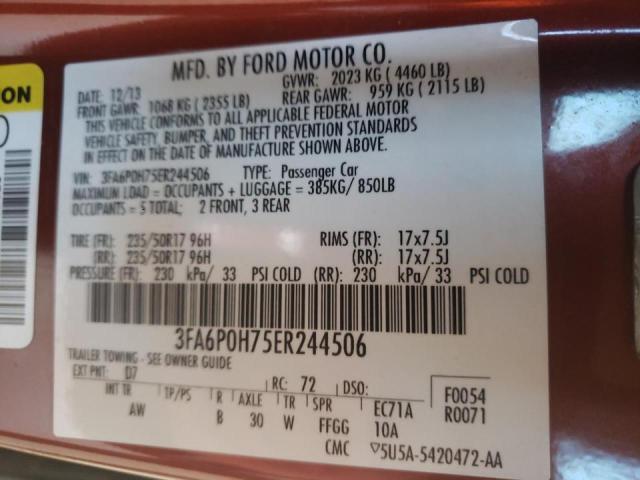 3FA6P0H75ER244506 Ford FUSION SE