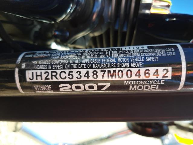 2007 HONDA VT750 C2F JH2RC53487M004642