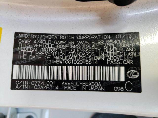 2013 LEXUS ES 300H - JTHBW1GG1D2018614