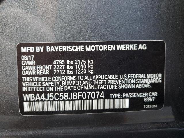 2018 BMW 440I GRAN WBA4J5C58JBF07074