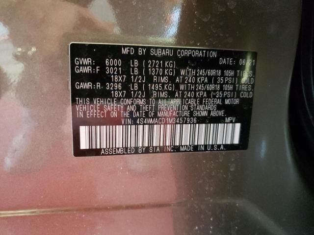 2021 SUBARU ASCENT PRE 4S4WMACD1M3457936