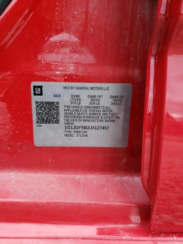 1G1JD6SB2J4127457 Chevrolet Sonic Lt 2018. Фото: 9