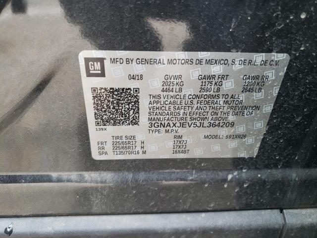 2018 CHEVROLET EQUINOX LT - 3GNAXJEV5JL364209