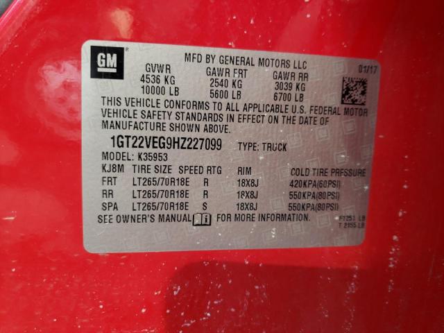 2017 GMC SIERRA K35 1GT22VEG9HZ227099