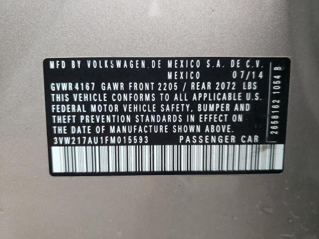 2015 VOLKSWAGEN GOLF 3VW217AU1FM015593