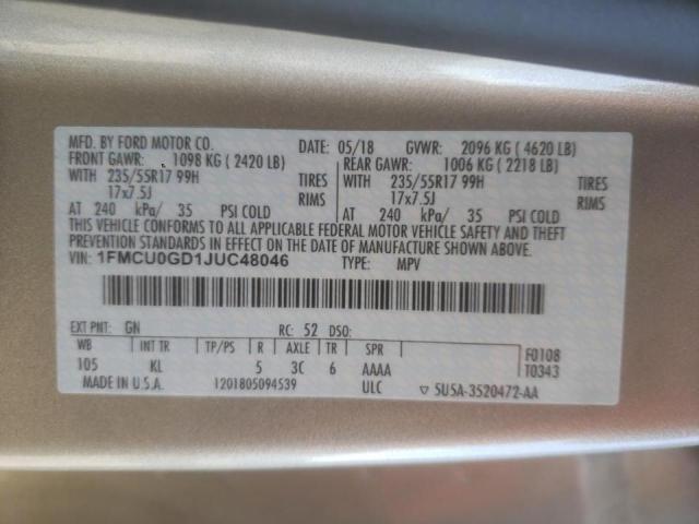 1FMCU0GD1JUC48046 Ford Escape Se 2018. Фото: 9